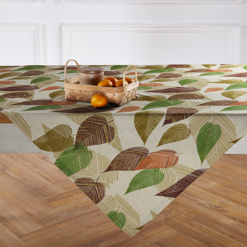 Falling Leaves - 100% Pure Linen Table Throw
