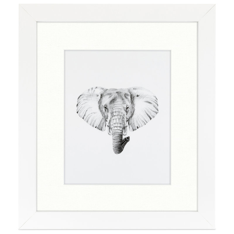 Shokouh Matte Picture Frame with Mat, Fabric White