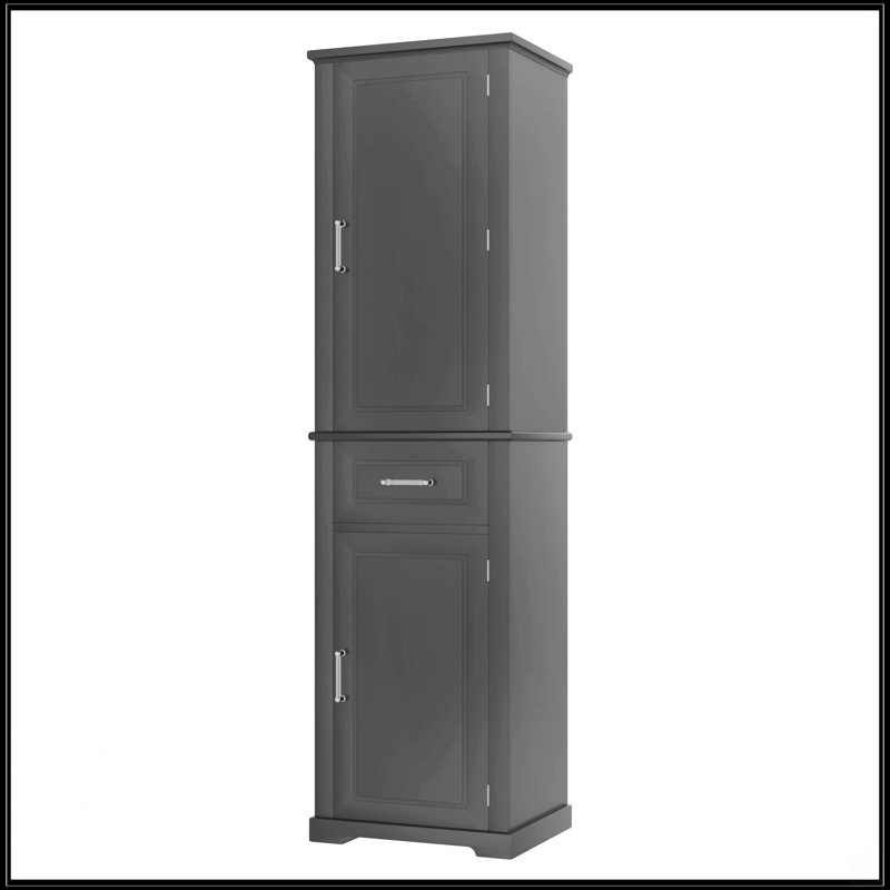 Armoire de rangement haute avec 4 portes, Noir