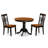 5 Piece Modern Dining Table Set Includes a Round Kitchen Table with Pedestal and 4 Kitchen Dining Chairs, 36x36 Inch, Black & Cherry-1139726056-1139726058