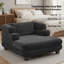 Très grand canapé-lit de 52 po, siège moderne de 41 po de profondeur avec accoudoirs superposés, revêtement en chenille comprimé pour faciliter l'expédition, aucun assemblage requis-842212930