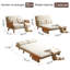 Fauteuil-lit convertible 3-en-1 de 43,37 po - Dossier à 5 positions, mousse haute densité et pieds en bois massif, idéal pour les petits espaces et les adultes