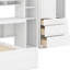 Lit plateforme en bois avec bureau, armoire, armoires, tiroirs et tablettes-1793954839