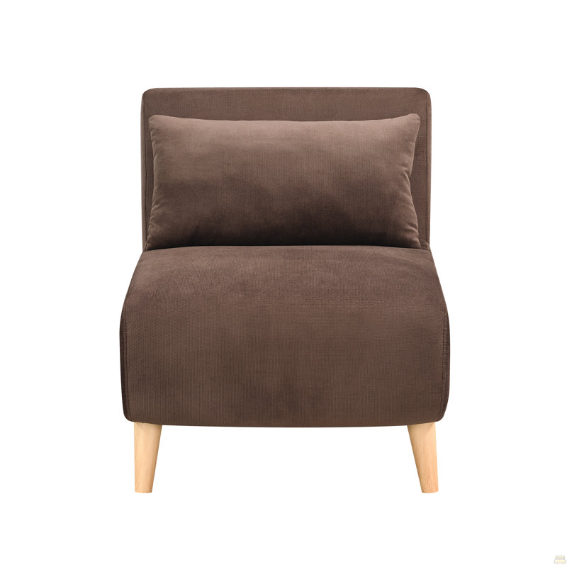 Fauteuil-lit convertible 2-en-1, canapé-lit pliable moderne Mid-Century avec pieds en bois, fauteuil multifonctionnel pour petit espace, bureau d'appartement