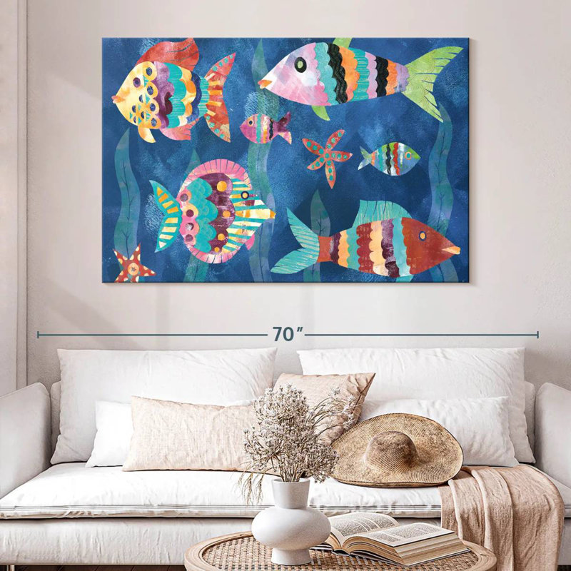 Ashelle Boho Reef Fish III, H 34 po x l 51 po