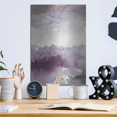 «Midnight at the Lake II Amethyst Grey Crop» par Mike Schick - impression sans cadre sur métal