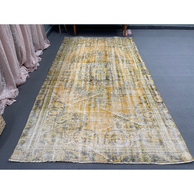 Tapis jaune en laine 59,109,4 po