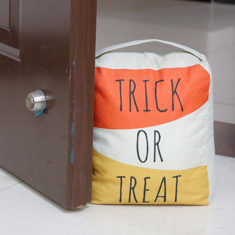 Trick Or Treat Halloween Fabric Door Stop With Handle