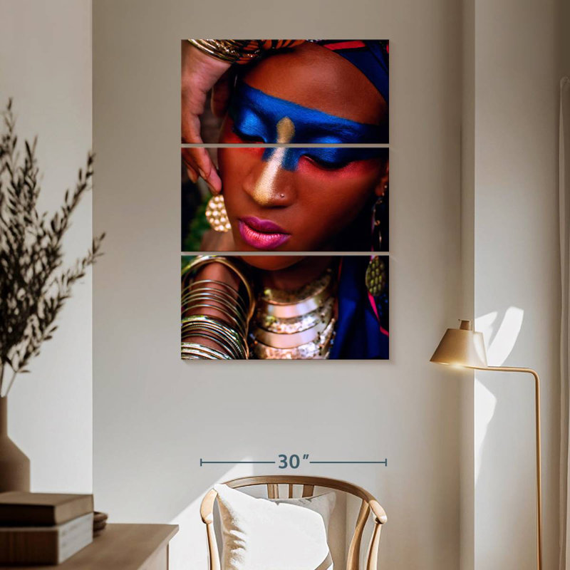 Maquilleur, femme africaine, H 65 po x l 42 po