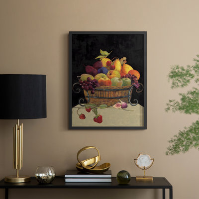 «Fruit Basket I Revisit», reproduction encadrée - bois massif