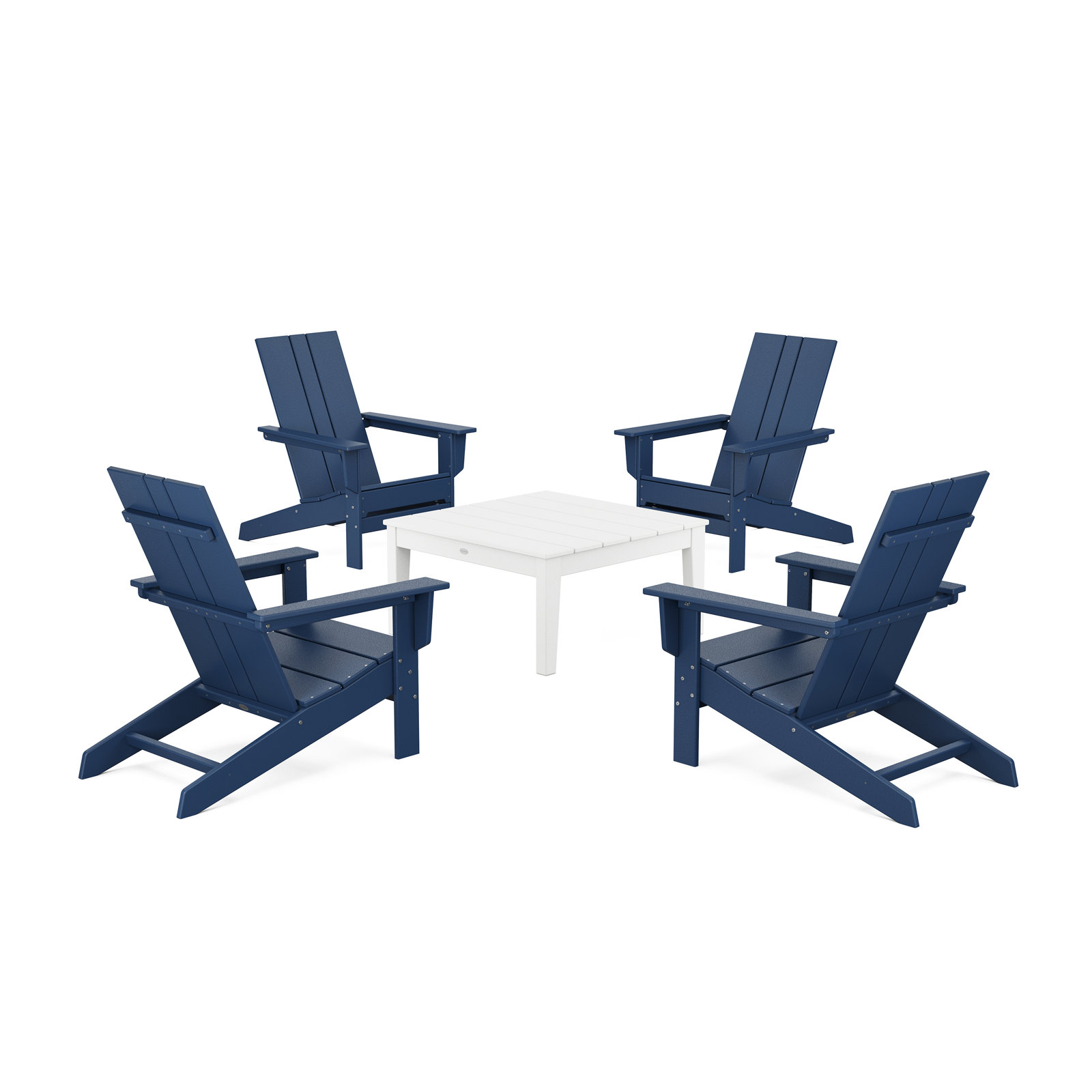 4-Person Patio Seating Group, Navy/White