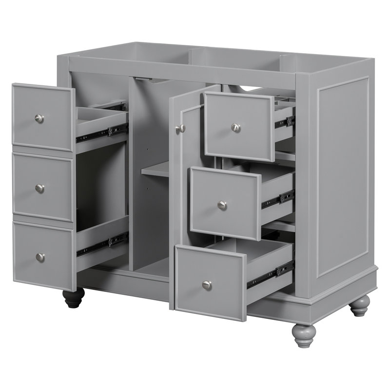 [Cabinet seulement] Meuble-lavabo (lavabo non inclus), Gris