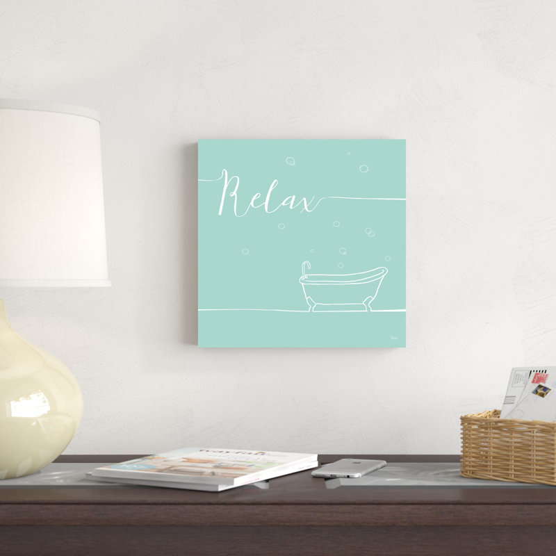 " Underline Bath V Teal " by Veronique Charron, 12" H x 12" W x 1.25" D