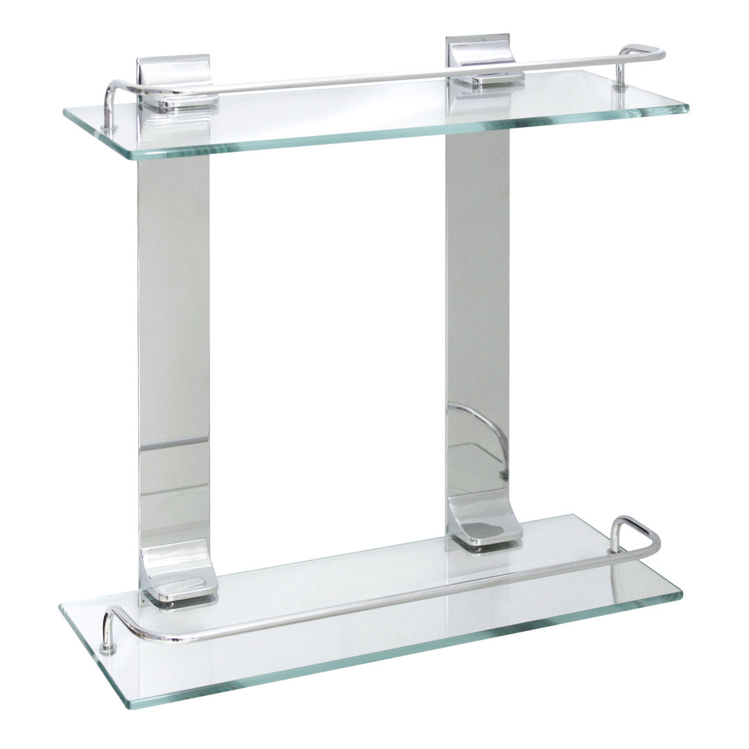 Azaela Double Glass 13.75" Wall Shelf Latitude Run® 