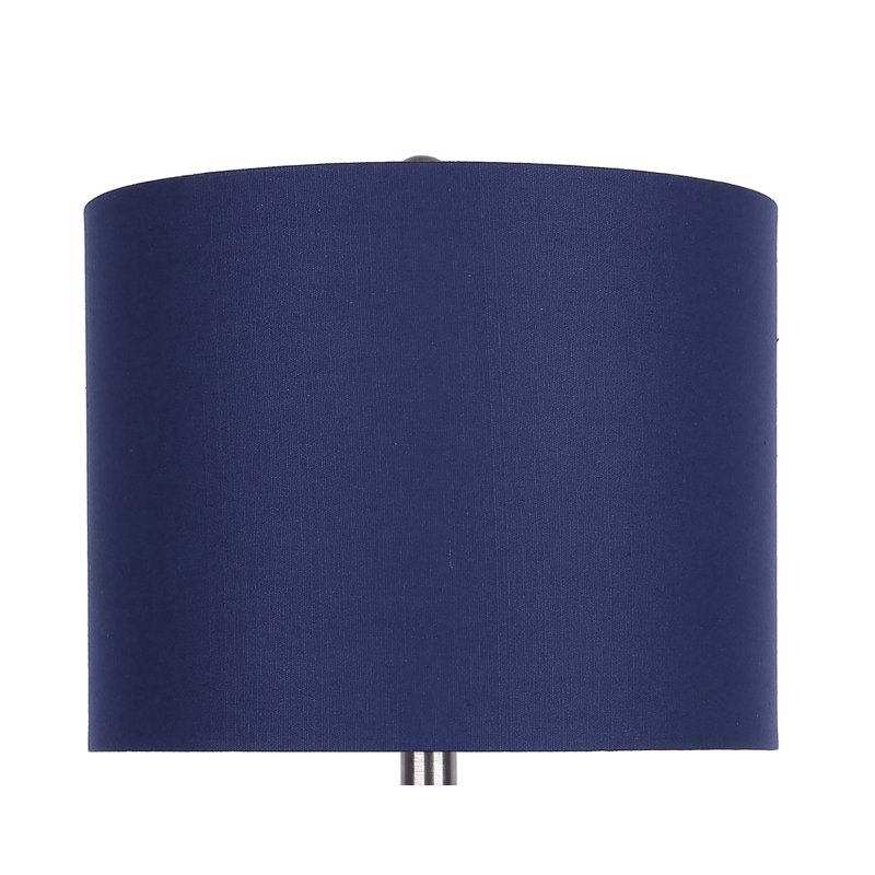 Ensemble de lampes de table en nickel brossé 25,25 po Arseni avec USB, Bleu marine