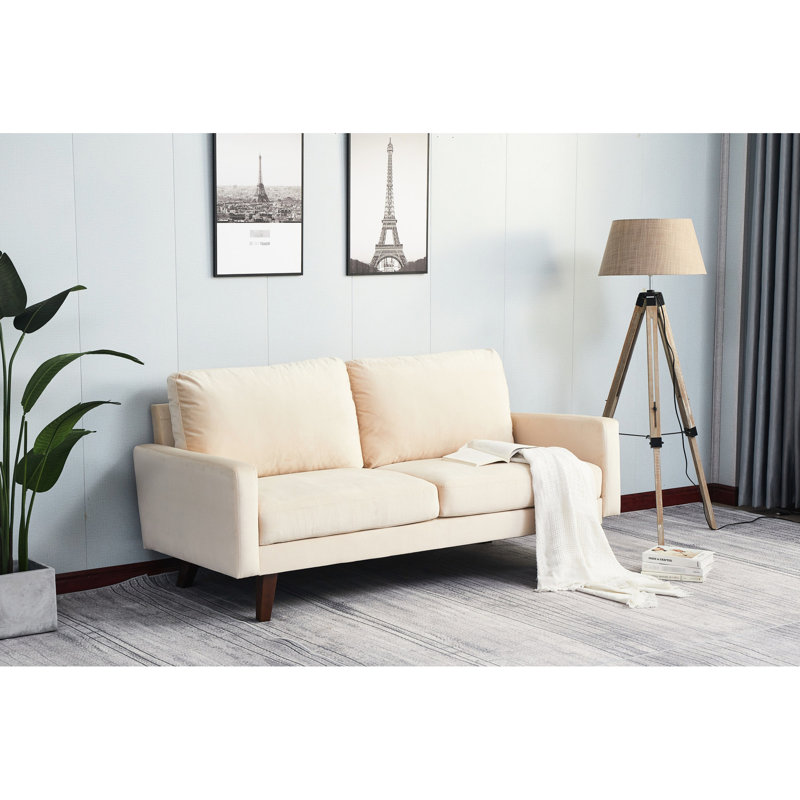 Confortable beige avec mousse de qualité et fabrication en microfibre de soutien en bois massif