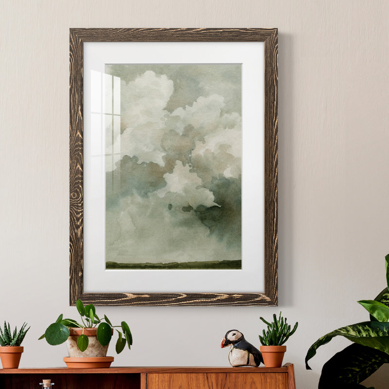 Coming Rain I - Peinture encadrée, Cadre gris foncé, H 37,5 po x l 27,5 po x P 1 po
