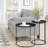 Monet 24"W Metal Industrial Nesting End Table Set with Round Fixed Tray Tops