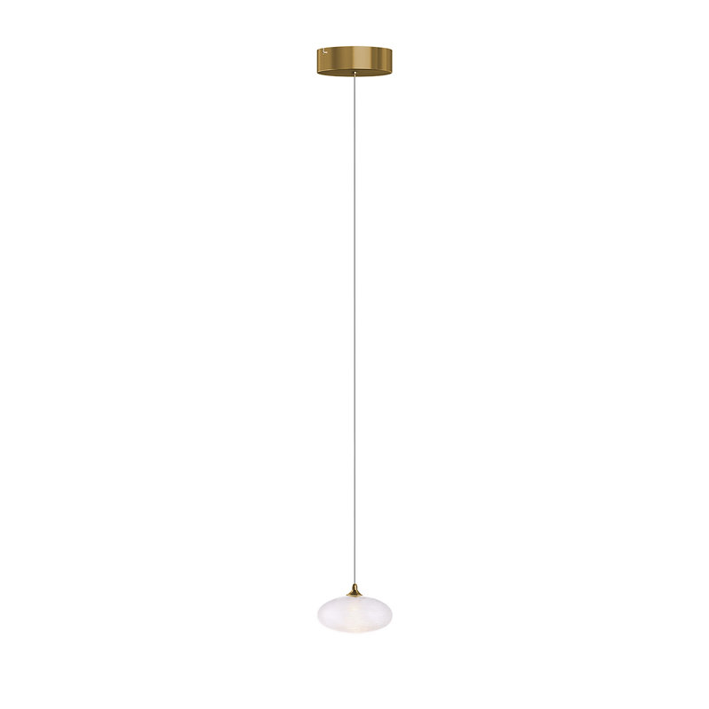 Alvie 1 - Light Single Pendant, Brushed Brass, 3.7" H x 5.1" W x 5.1" D