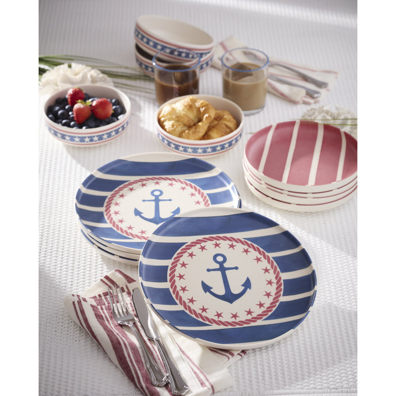 Lenox 24 Seven Melamine, Aweigh We Go 12-Piece Dinnerware Set