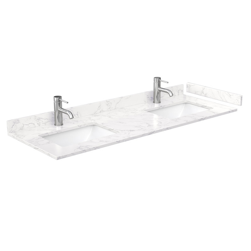 Daria 60'' W Double Vanity, Carrara Cultured Marble, Dark Espresso, Polished Chrome