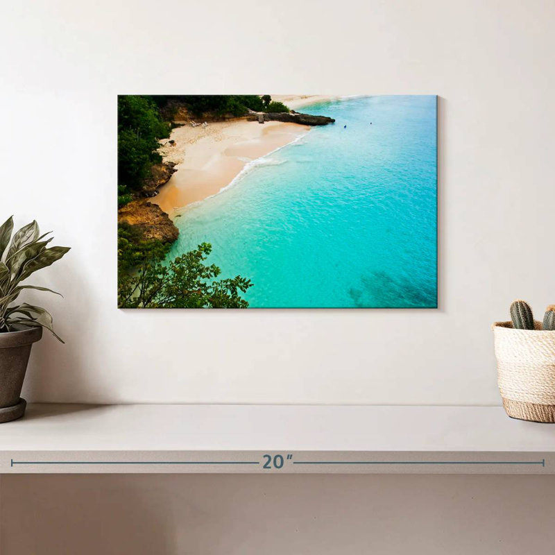 Gillard, plage de sable blanc, Anguilla, H 8 po x l 12 po
