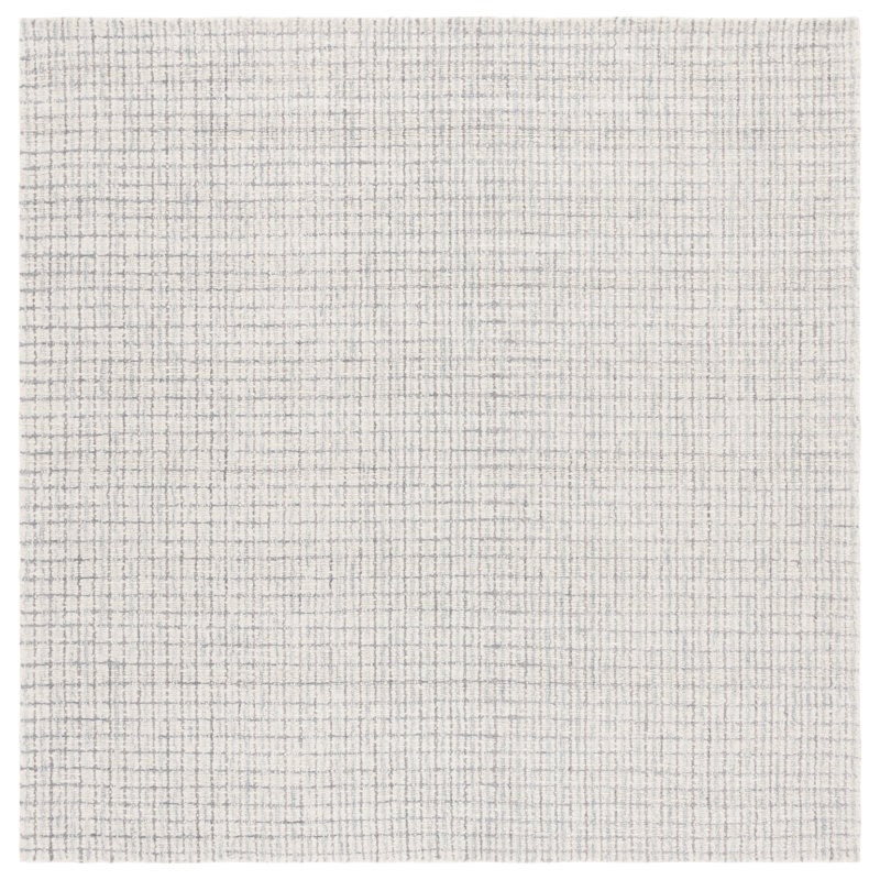 Tapis géométrique en laine / coton touffeté à la main Mireille, Carré 6 pi