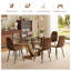 Ensemble de table à manger moderne 7 pièces, table en verre 71 po avec 6 chaises rembourrées, mobilier de cuisine rectangulaire pour économiser de l'espace-726673984