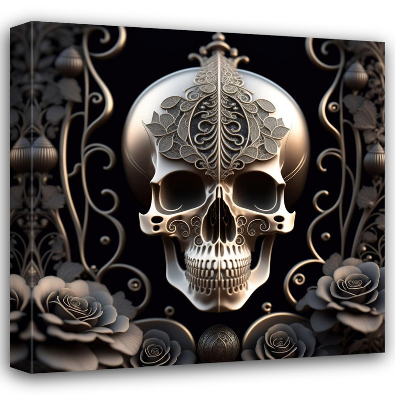 «Skull 16» par Stephen Chambers - Photographie sur toile tendue, H 15 po x l 15 po x P 1,5 po