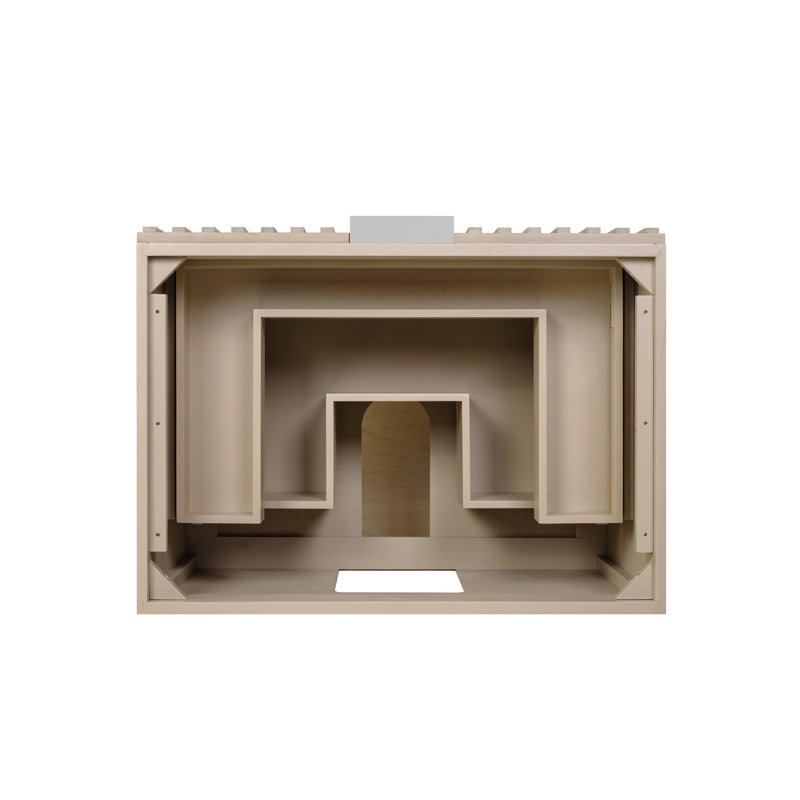 Terra 30'' Single Bathroom Vanity with Top, Walnut, White Quartz/Single Faucet Mount, Matte Black