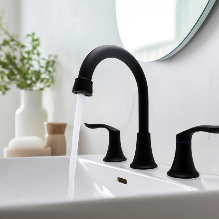 Widespread 2-handle Bathroom Faucet with Drain Assembly