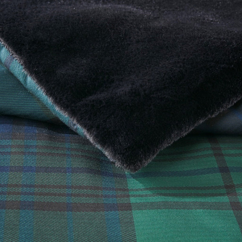 Ensembles de literie très confortables, tissu écossais en polyester pour maison moderne