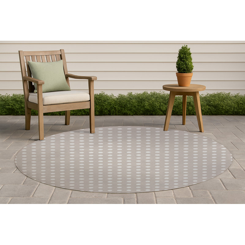 Tapis d'extérieur à pois antidérapant, Rond 5 pi