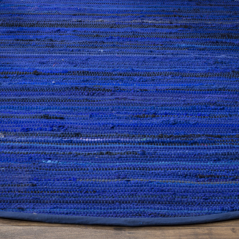 Tapis en coton tissé à la main Burkhart, Rond 4 pi
