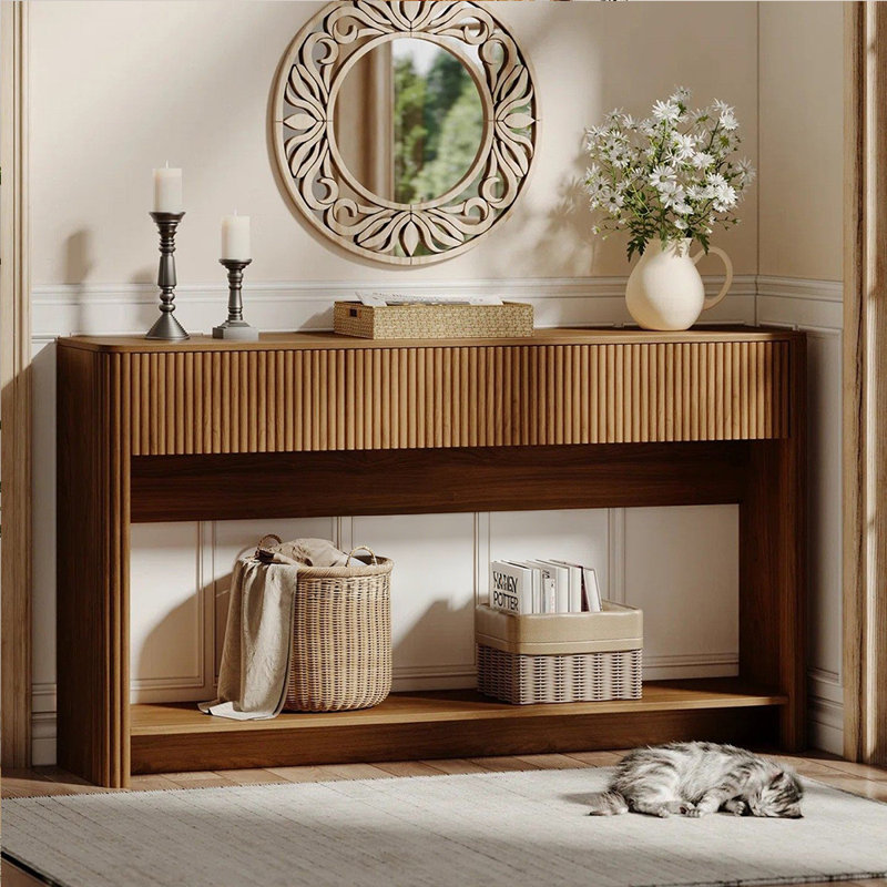 Console américaine de style champêtre rétro, Brun