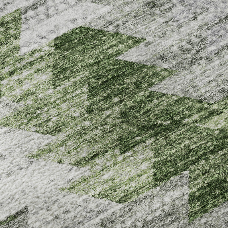Premium Machine Washable Cerrito Green Rug, Runner 2'3" x 7'6"