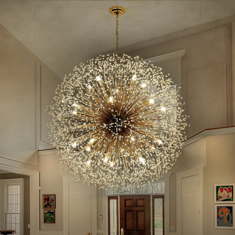 Lakeyah Dimmable Sputnik Sphere Chandelier, 39.4" H x 39.4" W x 39.4" D, Gold