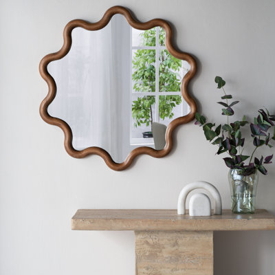 Miroir d'appoint en bois avec cadre unique