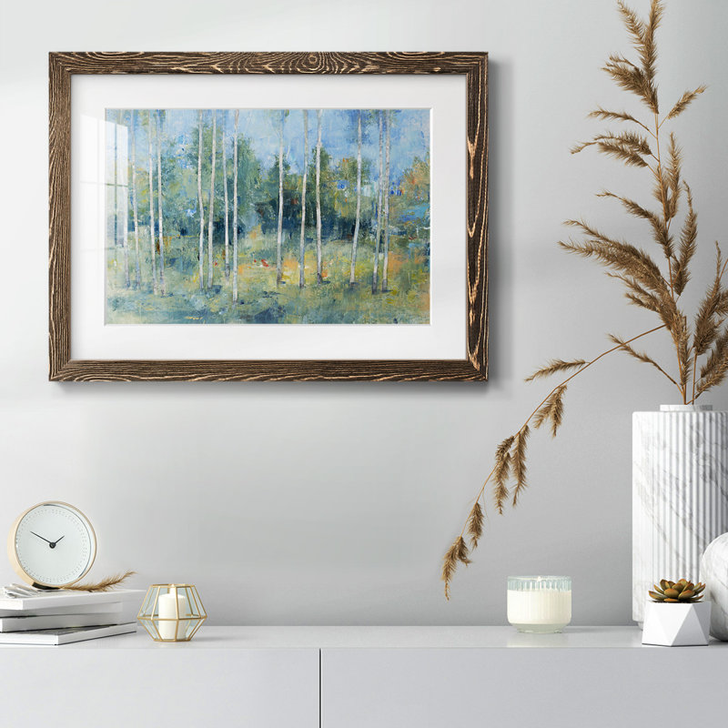 Woodland View I - impression encadrée rustique avec tableau mat, Noyer, H 18 po x l 26 po x P 1,5 po