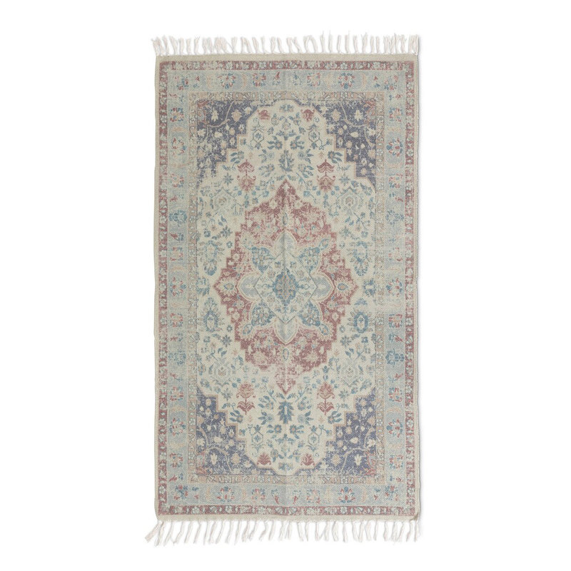 Cotton Oriental Area Rug in Nutmeg