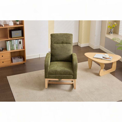 Chaise berçante avec pieds en bois massif