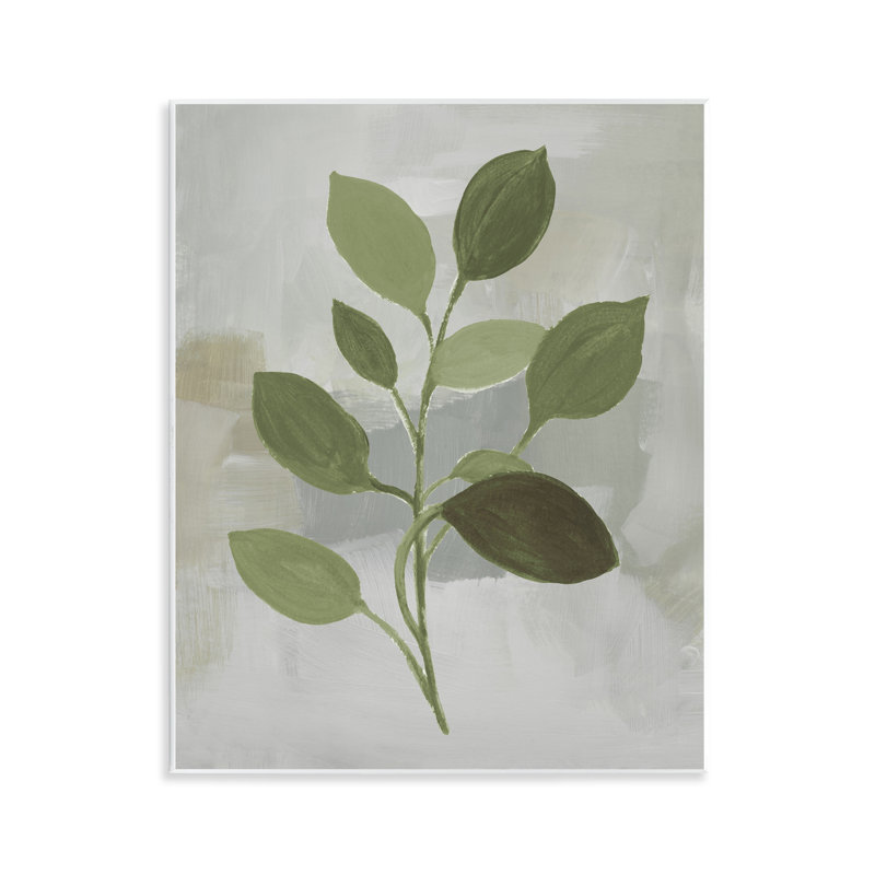 Leaf Sprigs over Grey Wall Plaque, design by Lanie Loreth