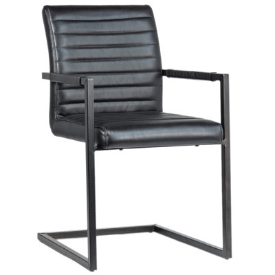 Leather Arm Chair in Black