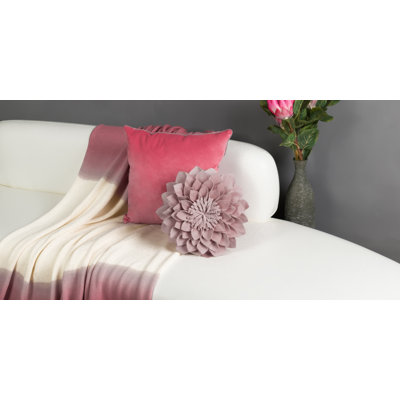  3D Floral Accent Pillow Handmade Flower Throw Pillow Decorative Cushion Cover & Insert