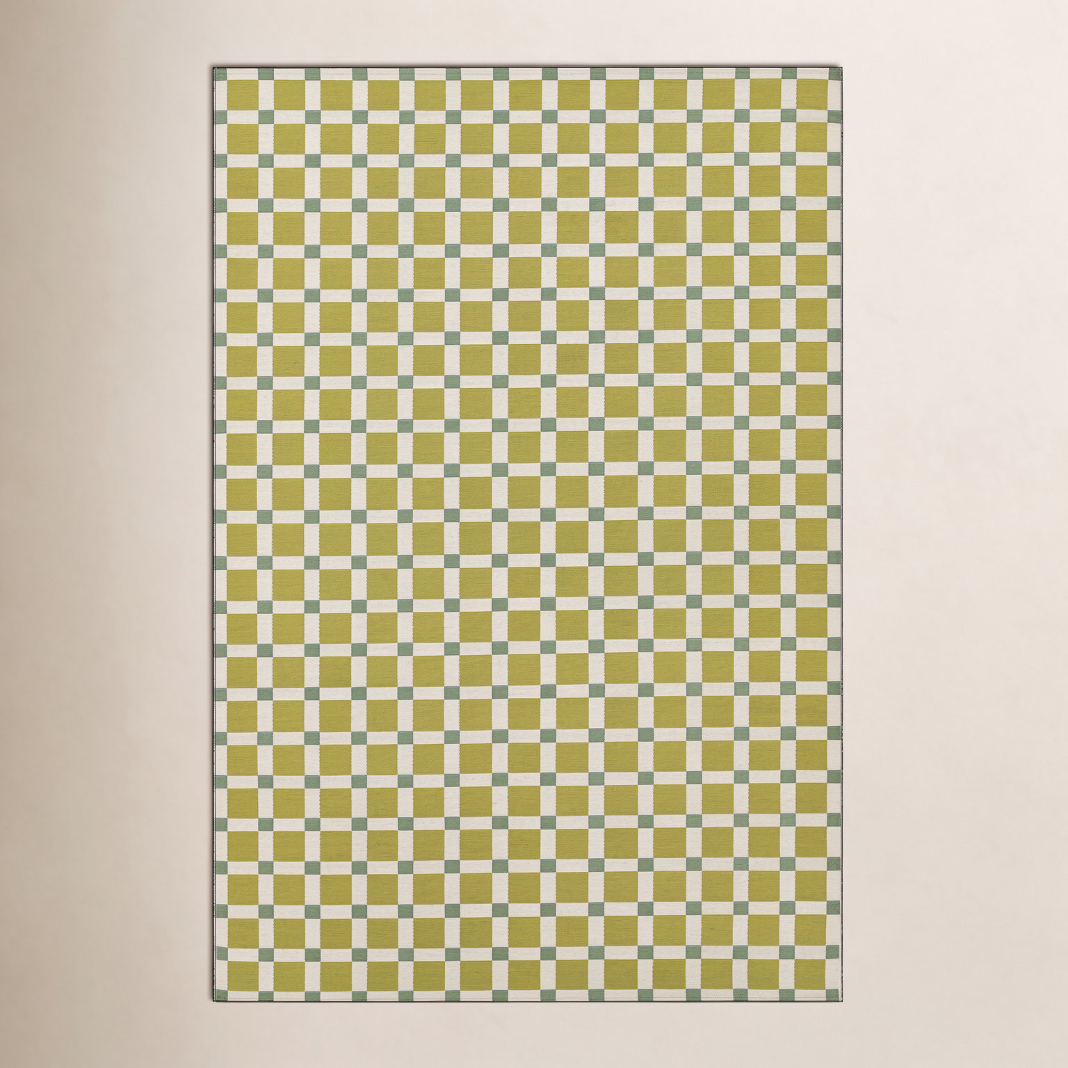 Icon Green Geometric Outdoor Rug, Rectangle 3'7" x 5'7"
