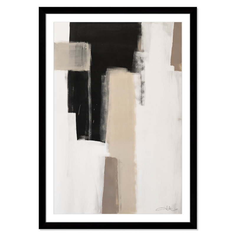 Calvin "Earth Scapes I" Print, 49" H x 35" W x 1.25" D, Black Cube Frame Matted