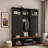 Hall Tree With Bench, Top Cubbies, Bottom Storage Space, Cabinets And Hooks-994028604