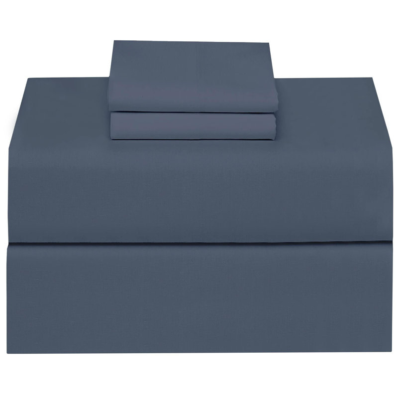 100% Cotton Sheets Sets Soft Crispy Percale Cooling Sheets 16 Inch Deep Pocket Bed Sheets, Granite Grey