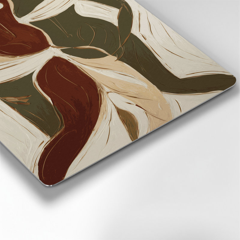 Abstrait figuratif 53, art mural en métal beige, H 8 po x l 10 po
