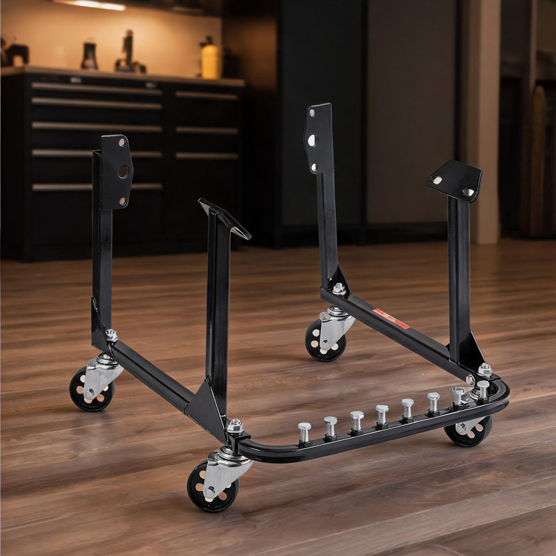 Chariot de levage à moteur noir en acier Q235 pour l'entretien du moteur automobile avec fabrication robuste